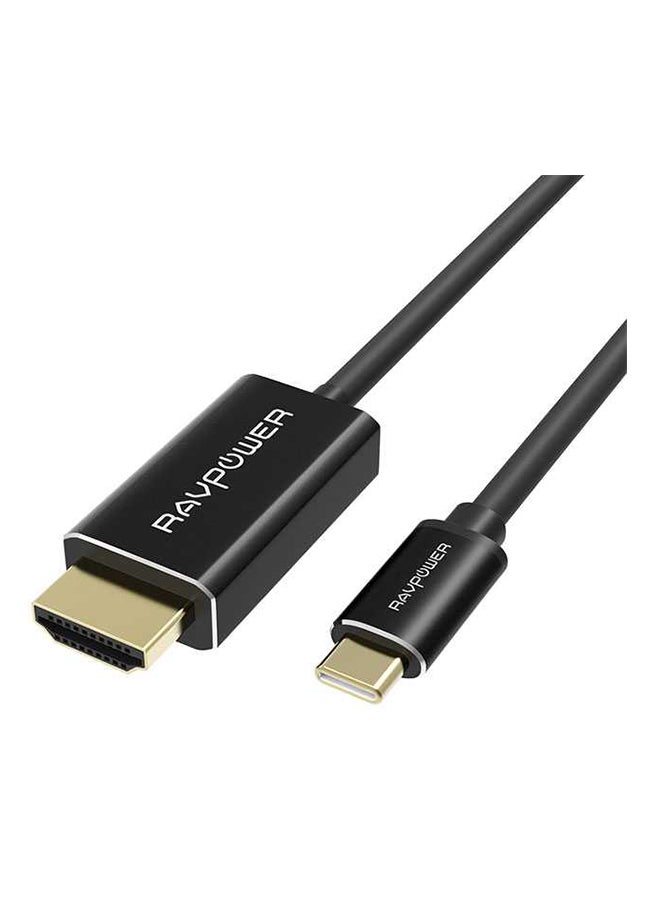 كابل من Type C إلى HDMI أسود