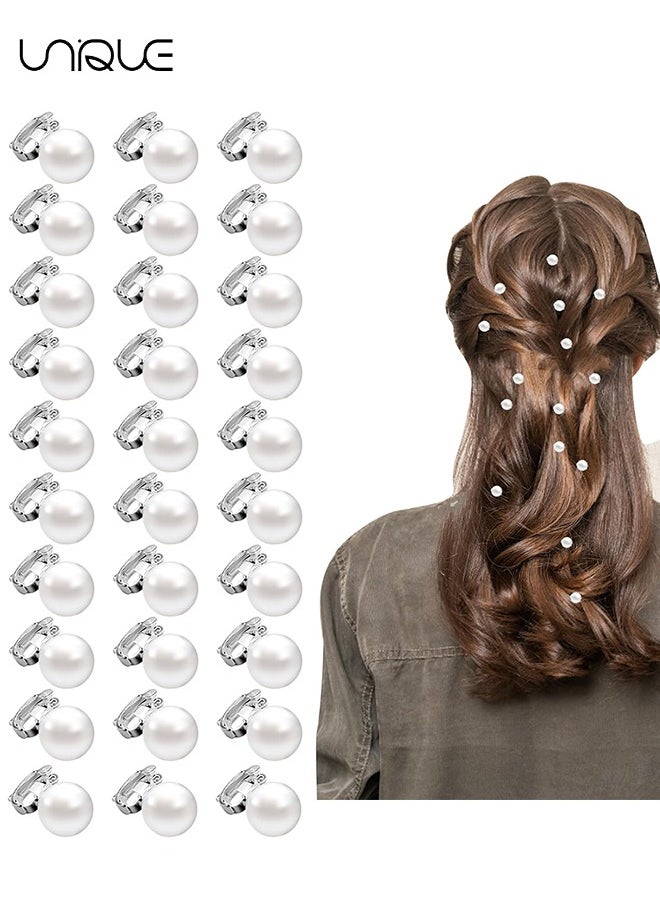 Unique - 30 Pcs Hair Pearls Hair Clips - Mini Pearl Bobby Pins  - White Pearls for Hair - Cute Wedding Hair Clips Pearl Barrettes for Women Girls Brides - Image 1