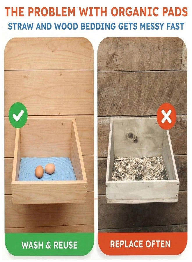 Lil'Clucker وسادات تعشيش الدجاج القابلة للغسل من ليل كلوكر لوضع البيض، وسادات تعشيش لحظيرة الدجاج، فرش دجاج متين لحظيرة الدجاج، وسادات صندوق تعشيش الدواجن للدجاج (رمادي، عبوة من 4 قطع) - Image 3