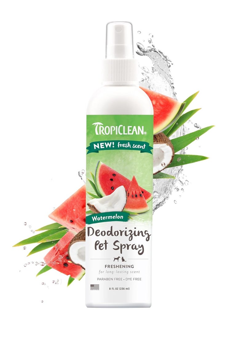 TropiClean TropiClean Watermelon Cat & Dog Deodorizing Spray | Cat & Dog Grooming Supplies | 8 oz | Made in The USA  - Image 1