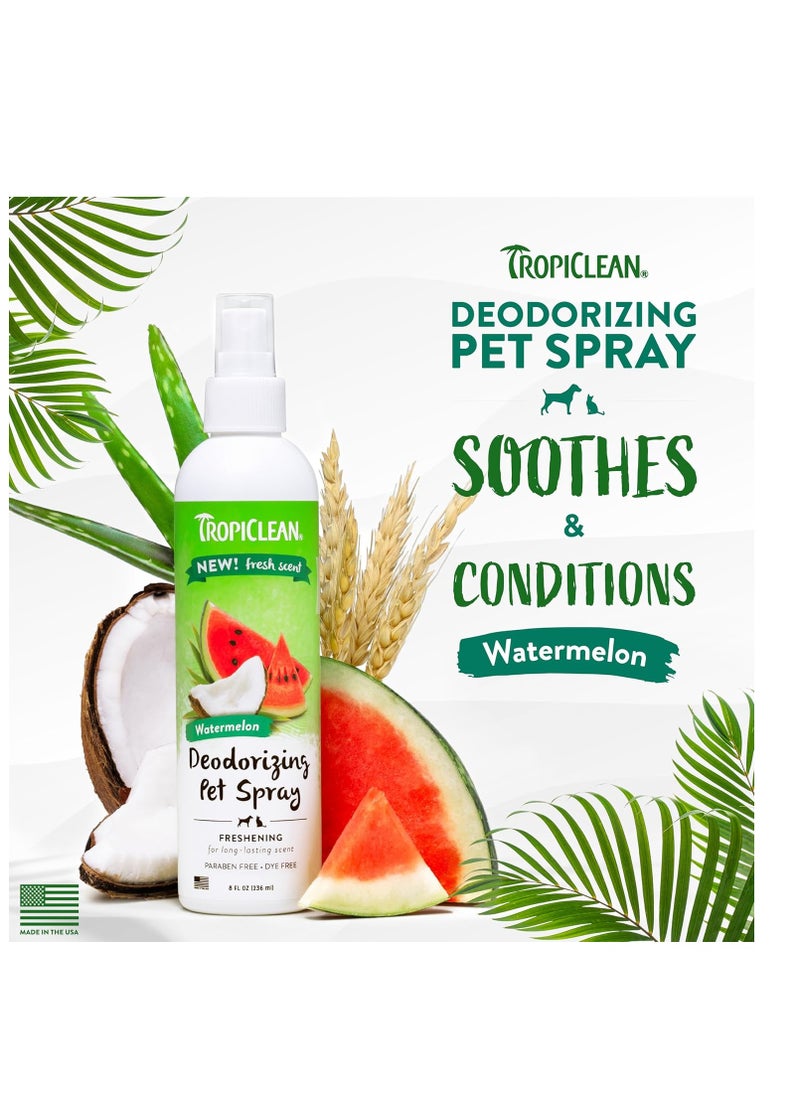 TropiClean TropiClean Watermelon Cat & Dog Deodorizing Spray | Cat & Dog Grooming Supplies | 8 oz | Made in The USA  - Image 2