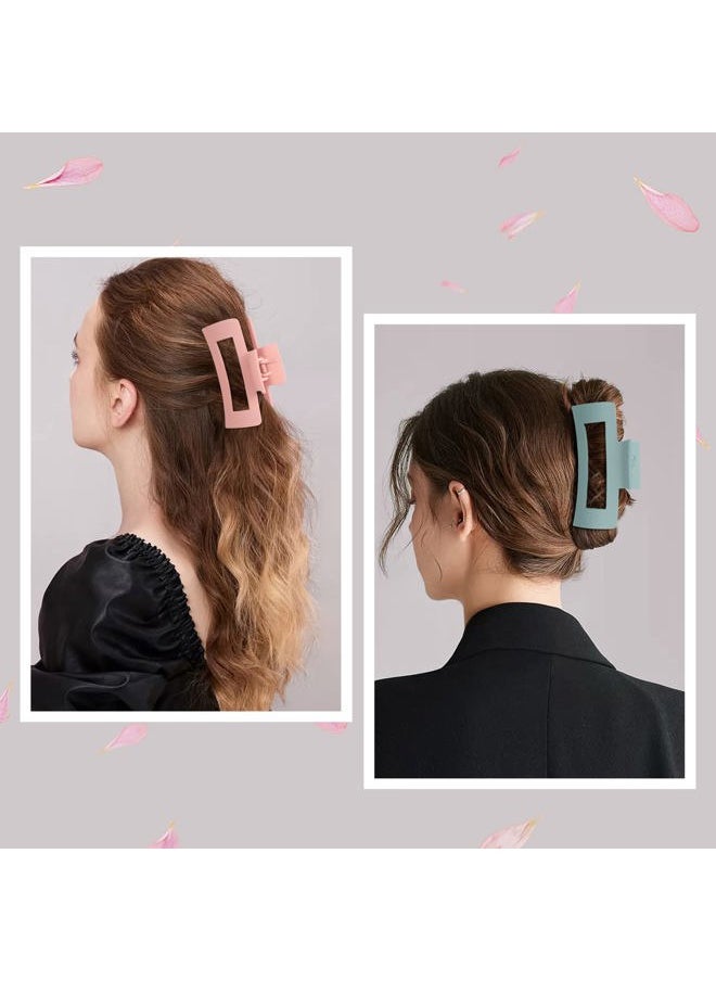 Mandydov - 8 Pcs Large Hair Claw Clips 4.1 Inch Non-slip Big Square Matte Claws for Women, Strong Hold Banana Clips for Thick Thin Hair - Image 1