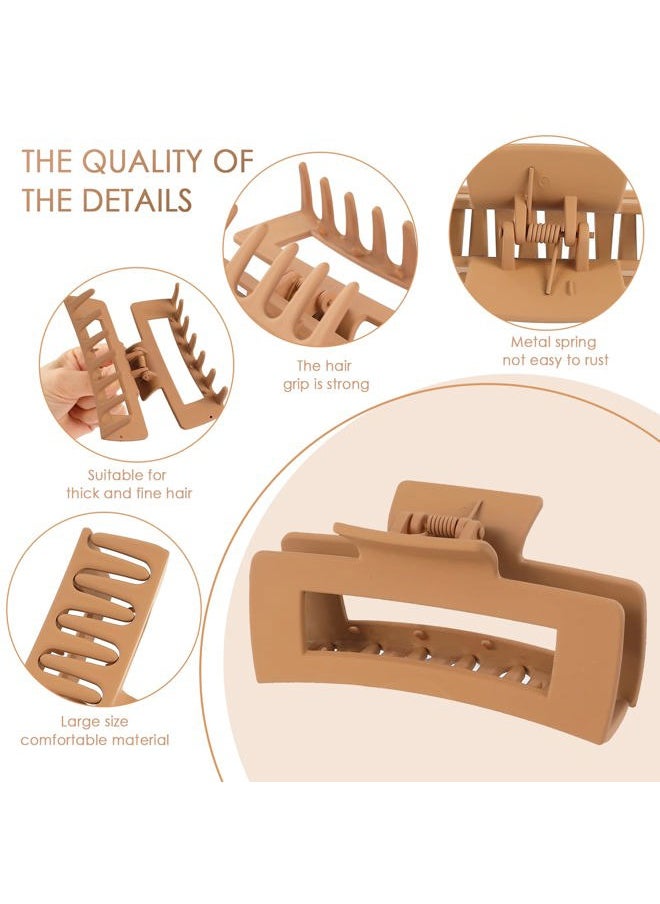 Mandydov - 8 Pcs Large Hair Claw Clips 4.1 Inch Non-slip Big Square Matte Claws for Women, Strong Hold Banana Clips for Thick Thin Hair - Image 1