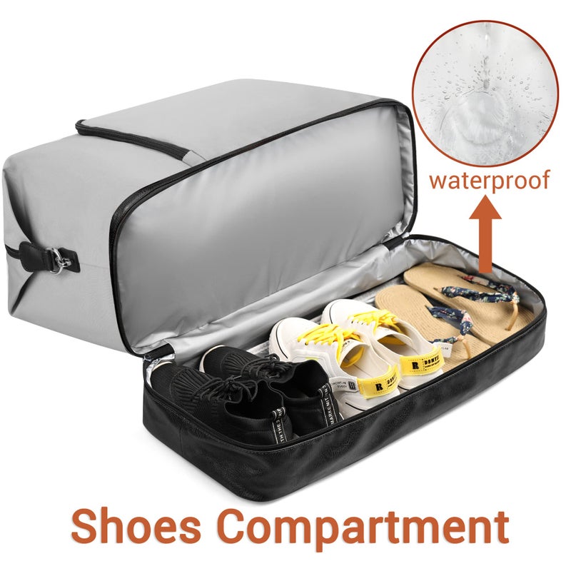 TIBES Travel Weekender Bags for Women, Overnight Bag with Shoe Compartment, Oversized Travel Duffel Bag Carry On Tote with Trolley Sleeve 21" for Weekend Travel Business Trip - Image 3