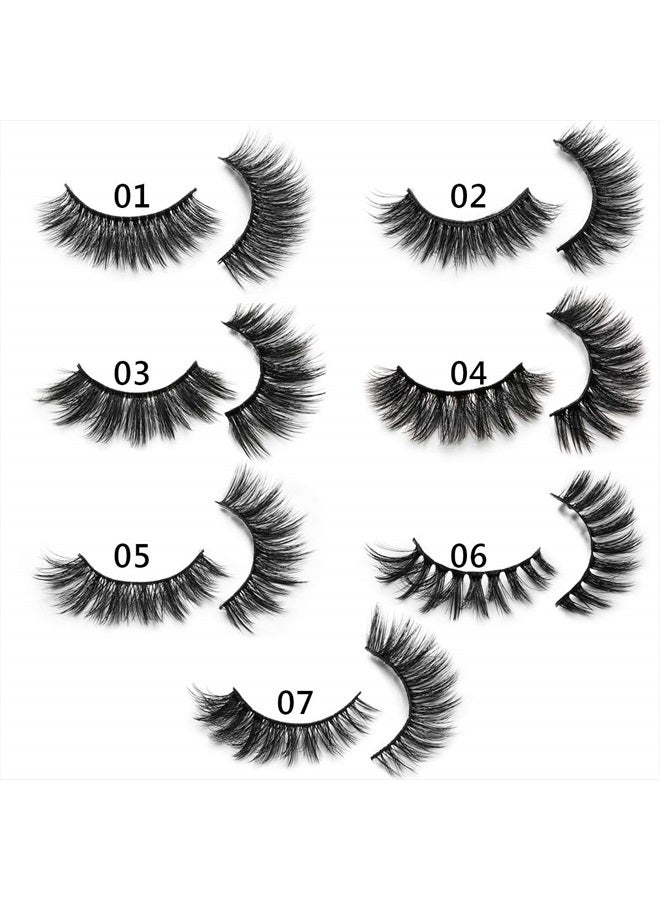 DYSILK Eyelashes Natural Look - 7 Pairs 6D Mink Lashes - False Eyelashes Fluffy Cat Eye Wispy Fake Lashes Soft Reusable 005 - Image 4