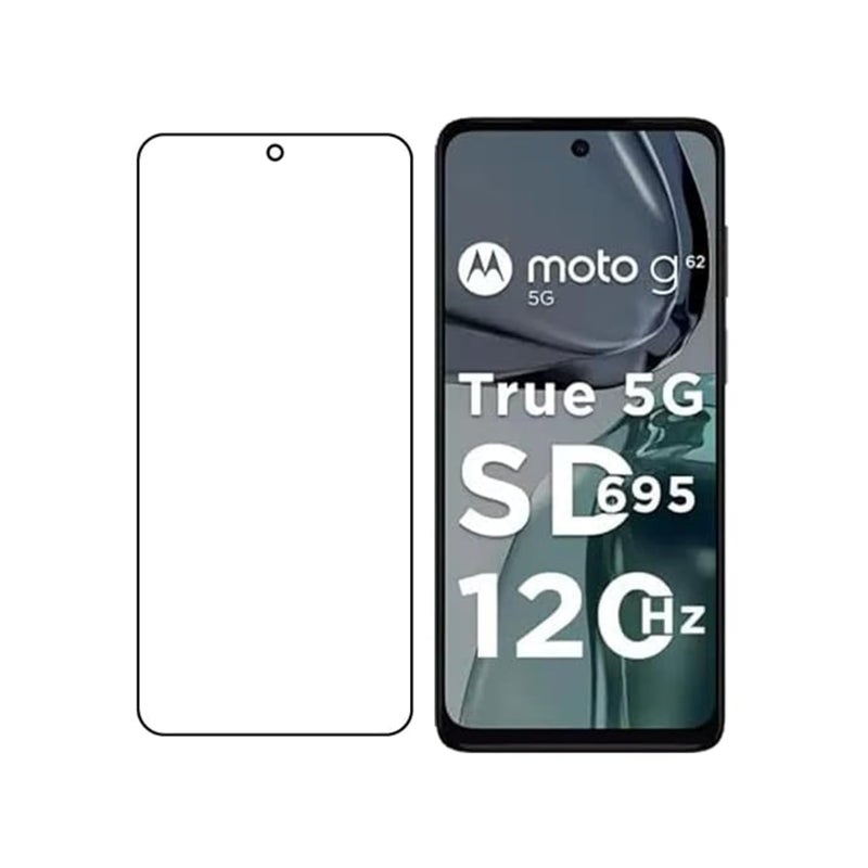 SPCORE Edge to Edge Tempered Glass for Motorola Moto G62 5G with Easy Self Installation Kit | Black-Pack Of 1, - Image 1