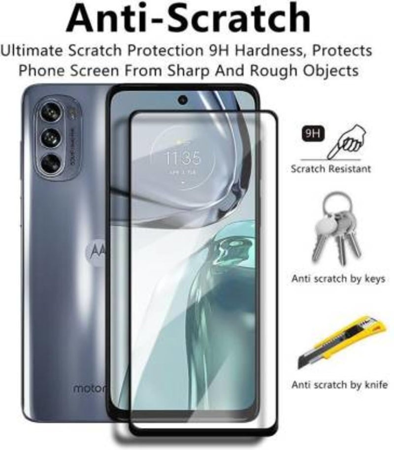 SPCORE Edge to Edge Tempered Glass for Motorola Moto G62 5G with Easy Self Installation Kit | Black-Pack Of 1, - Image 2