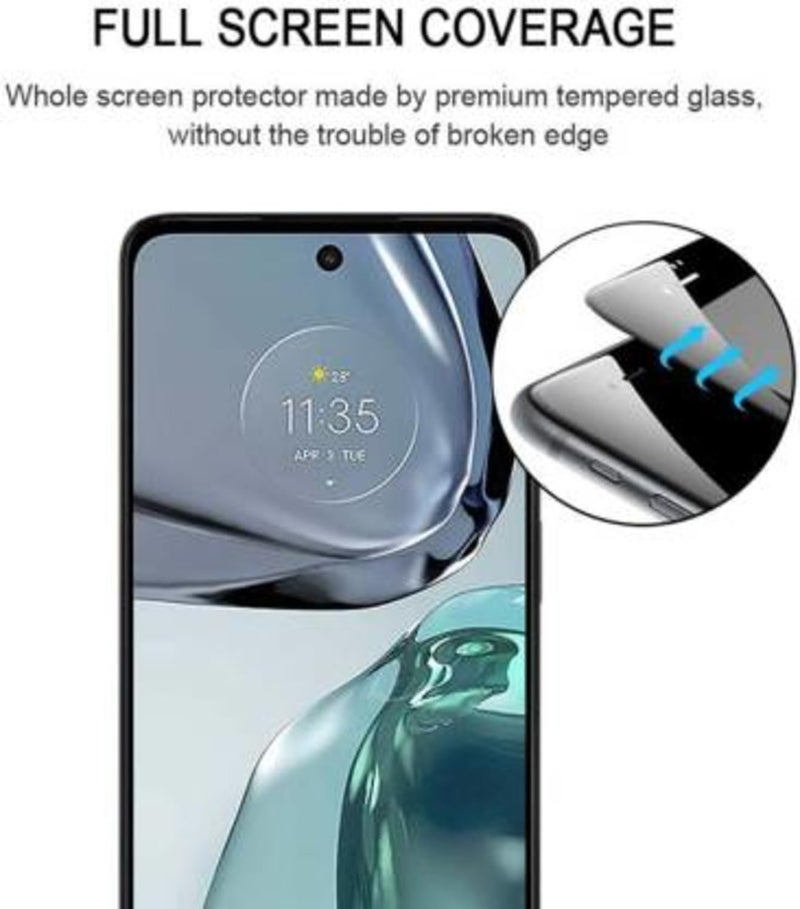 SPCORE Edge to Edge Tempered Glass for Motorola Moto G62 5G with Easy Self Installation Kit | Black-Pack Of 1, - Image 4
