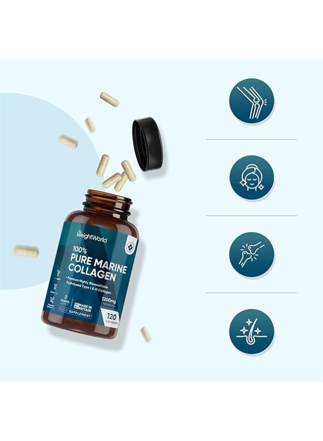 WeightWorld Pure Marine Collagen 1200 mg • 120 Capsules • Youthful Skin Support • Stronger Hair & Nails • Joint & Bone Health • Boosts Natural Collagen • Anti-Aging Formula • Easy Daily Supplement - Image 3