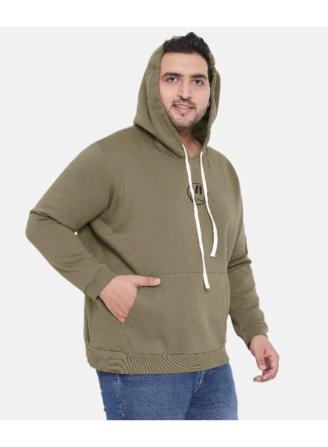 Instafab Plus Instafab Plus Men's Olive Green Not In The Mood Hoodie