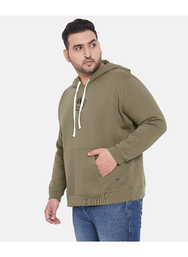 Instafab Plus Instafab Plus Men's Olive Green Not In The Mood Hoodie