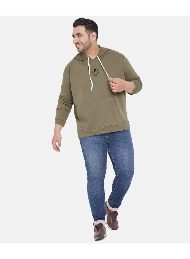 Instafab Plus Instafab Plus Men's Olive Green Not In The Mood Hoodie