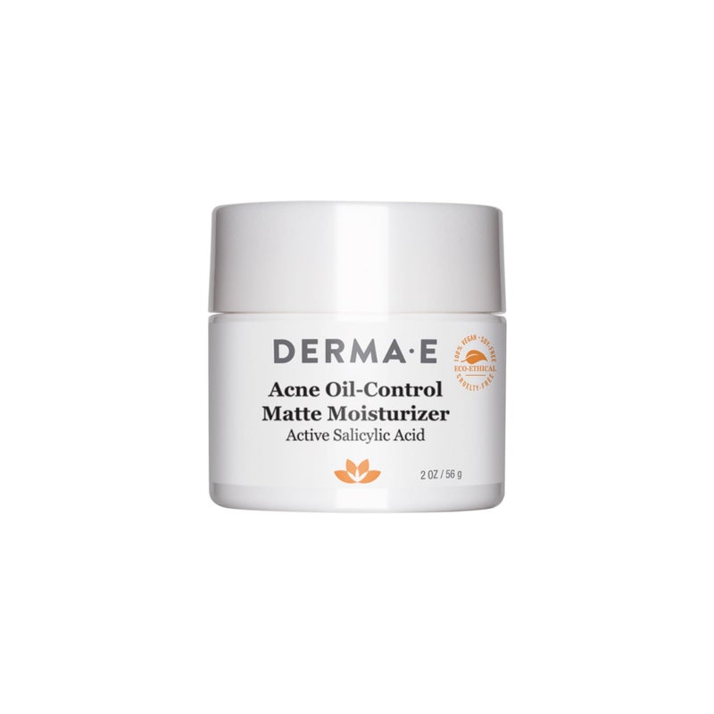 derma-e DERMA E Acne Oil Control Face Moisturizer 2 Oz Matte Moisturizer with Salicylic Acid Tea Tree Oil  Aloe Vera Face Cream Rebalances Sebum Production  Prevents Blemishes Redness  Breakouts 2 Oz