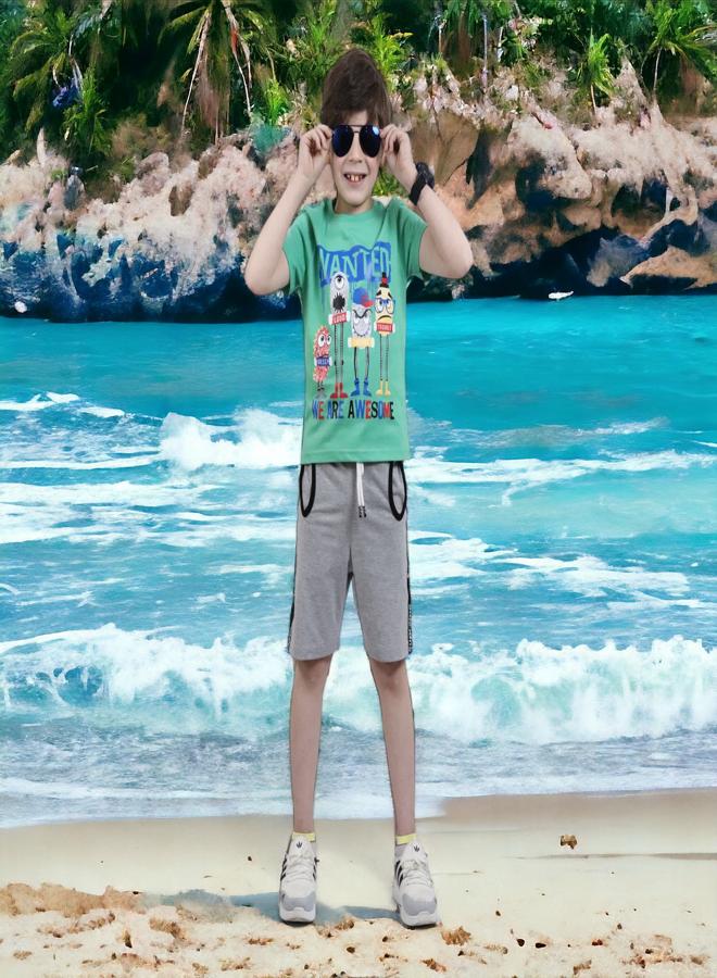 تشويس ملابس نوم قطنية عالية الجودة للأولاد (عمر 12 عامًا) - مجموعة صيف 2024 - أقمشة ناعمة وملونة مفعمة بالحيوية لأسلوب أنيق ومريح, الآن حصريا فى 🌈 تشويس - Image 2