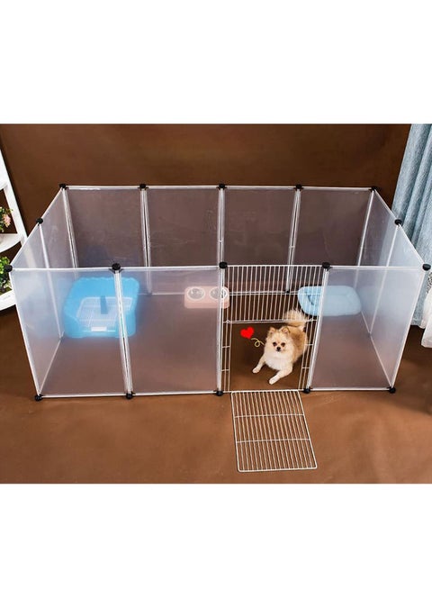 Playpen Pet Playpen Dog Exercise Pen Large Portable Dog Fence with Door 12 Panel for Dogs Cats Pets Suitable for Weight less than 20kg