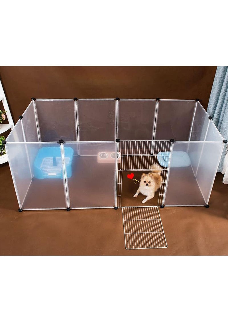DubaiGallery - Playpen Pet Playpen Dog Exercise Pen Large Portable Dog Fence with Door 12 Panel for Dogs Cats Pets Suitable for Weight less than 20kg - Image 1