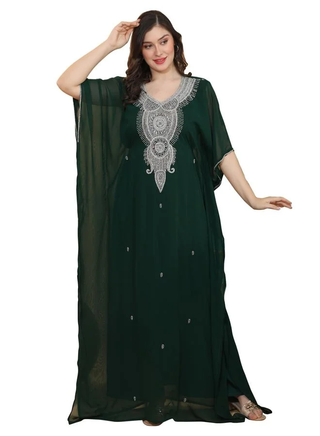 مكسيم كريشن قفطان بتفاصيل أحجار كريستال بارزة الملمس