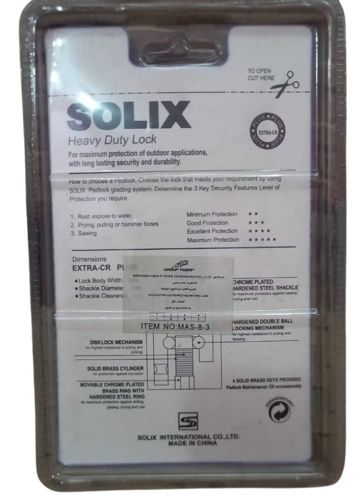 SOLIX Heavy-Duty Metal Padlock – Maximum Protection Against Rust, Prying, and Sawing for Industrial, Commercial & Residential Use - Image 2