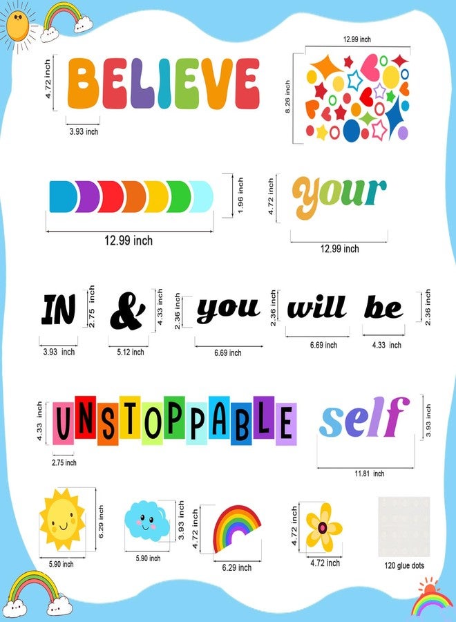 LioNergy Classroom Bulletin Board Decoration Set Motivational Cutouts Bulletin Board Wall Door Decor for Kindergarten Preschool Elementary Middle School - BELIEVE IN yourself & you will be UNSTOPPABLE - Image 3