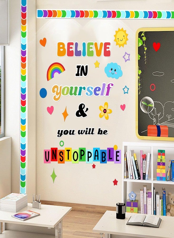 LioNergy Classroom Bulletin Board Decoration Set Motivational Cutouts Bulletin Board Wall Door Decor for Kindergarten Preschool Elementary Middle School - BELIEVE IN yourself & you will be UNSTOPPABLE - Image 5