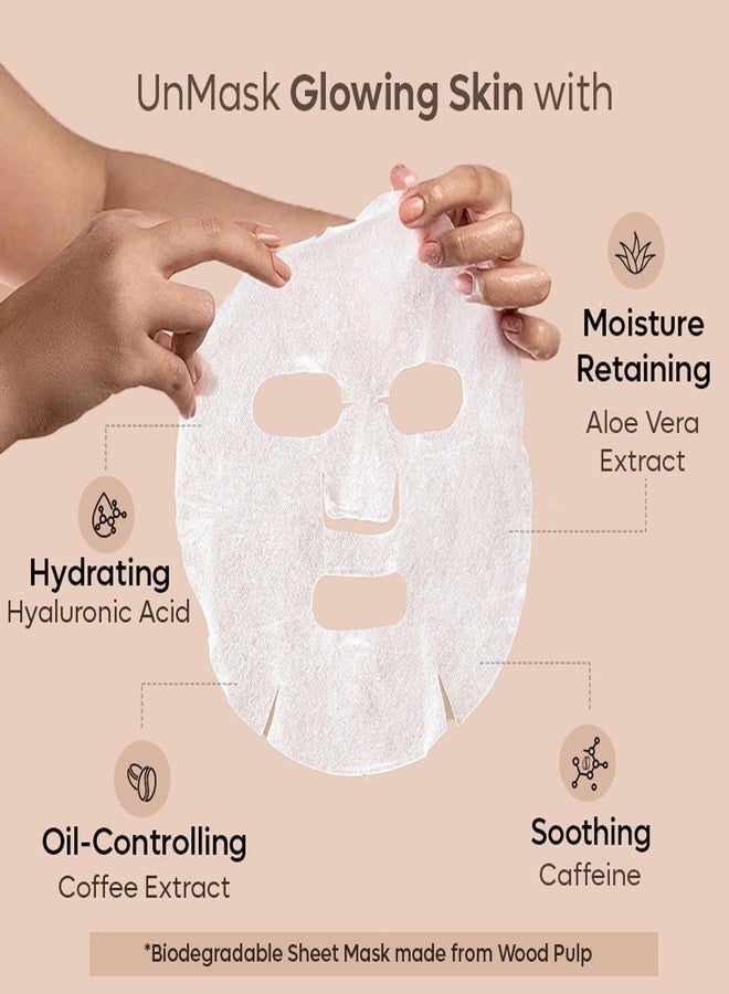 mCaffeine Coffee Sheet Mask with Vitamin C - Hydrating Face Masks with Hyaluronic Acid - Sun Protection - Dark Spot and Pigmentation Reduction - 1 pc (Pack of 2) - Image 3