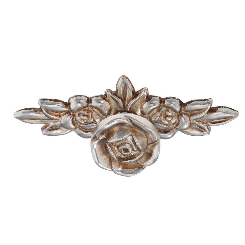 Vintage Rose Cabinet Knobs With Backplate Ivory White Zinc Alloy Drawer Pulls - Image 2