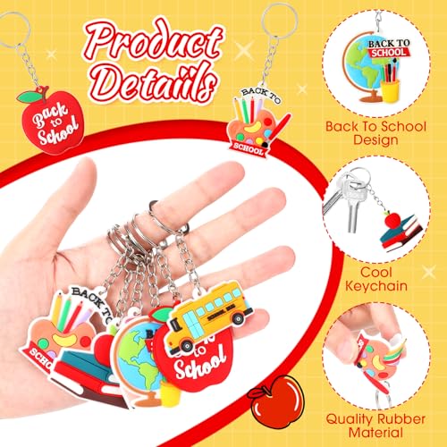 Equsion 60 Pcs Welcome Back To School Keychain First Day of School Party Favors Hanging Kit Gift Classroom Party Supplies Decoration - Image 4