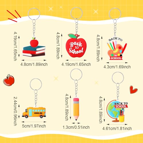 Equsion 60 Pcs Welcome Back To School Keychain First Day of School Party Favors Hanging Kit Gift Classroom Party Supplies Decoration - Image 3