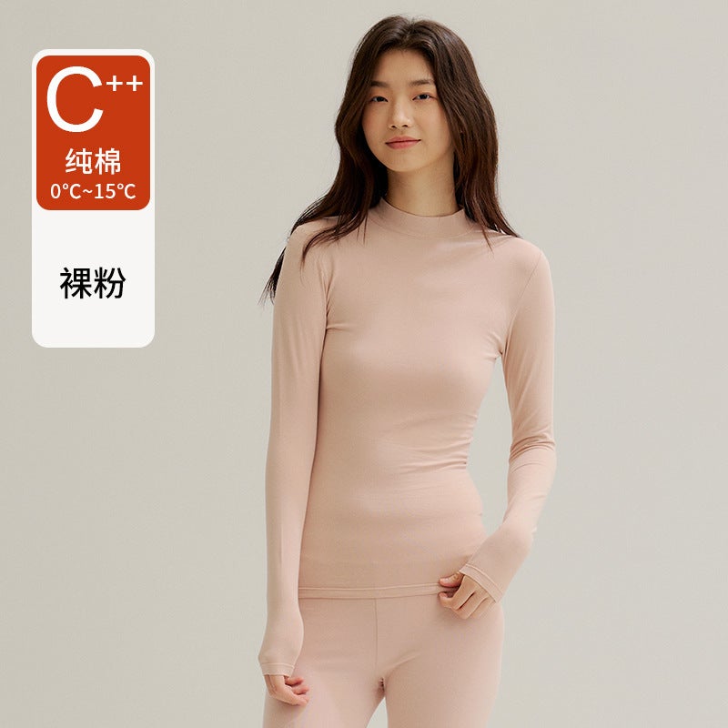 Pure Cotton Thermal Underwear Women'S Autumn Clothes And Pants Men'S Round Neck Cotton Sweater Thin Thermal Clothing Anti-Pilling Class A Cotton - Image 1