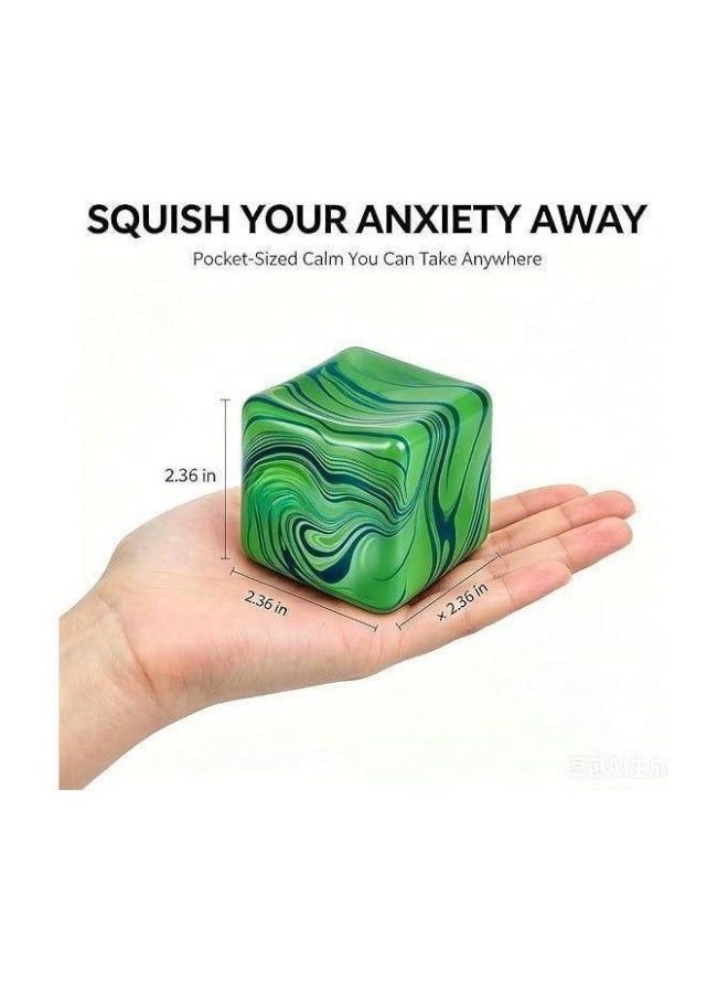 Needoh Cube Swirl Stress Ball Sugar Squishy Toy, White Sugar Stress Relief Ball, Marble Sensory Fidget Toy for Adults Anxiety Relief, Nice Cube Style Sensory Desk Accessory - Image 5