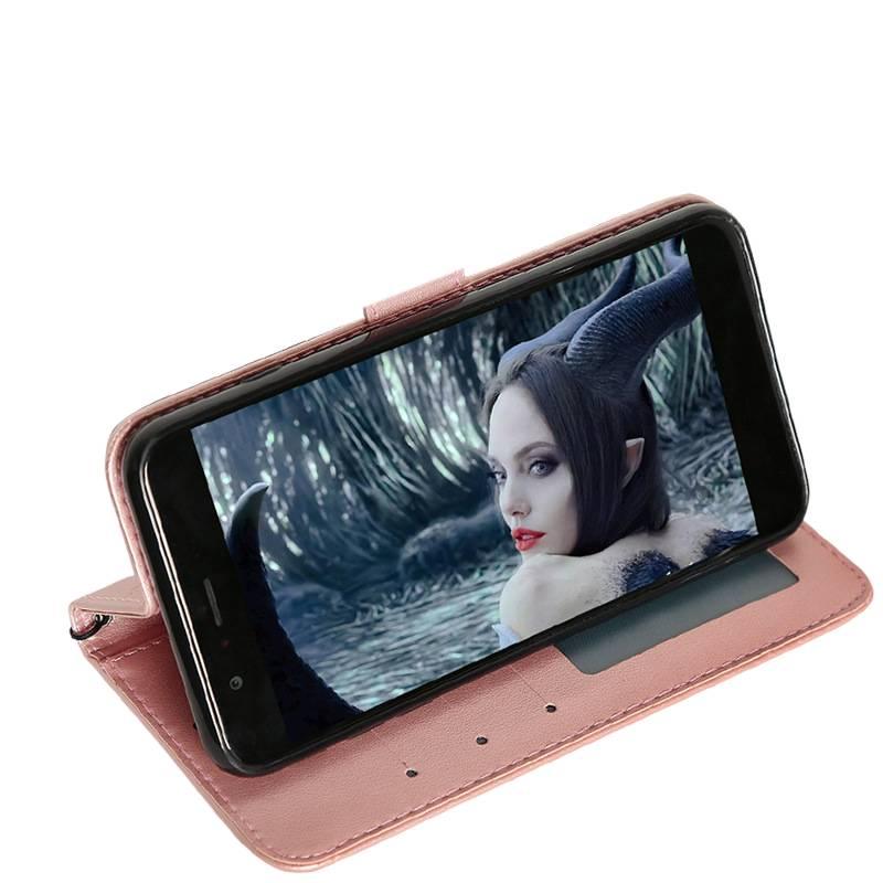 غطاء واقي | حامل قائم | ملمس جلد نقش وردي بارز | لـ iPhone 14 / 14 Plus / 14 Pro / 14 Pro Max - Image 5