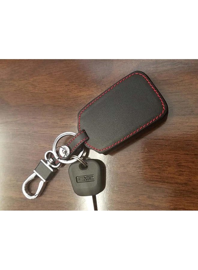 KAWIHEN Leather Smart Remote Key Fob Case Holder Cover Compatible with M3N-32337100 22881480 Chevrolet Colorado Silverado 1500 2500 HD 3500 HD GMC Canyon Sierra 1500 2500 HD 3500 HD - Image 4