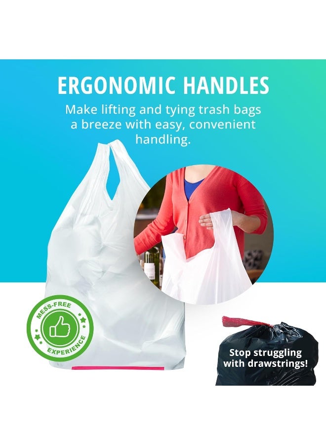 Hippo Sak Hippo Sak - Plant Based Tall Kitchen Garbage Bags with Ergonomic Handles - 13 Gallon Trash Bags - Recyclable & Eco Friendly - Super Strong and Leak Proof Tall Kitchen Trash Bags (90 Count) - Image 4