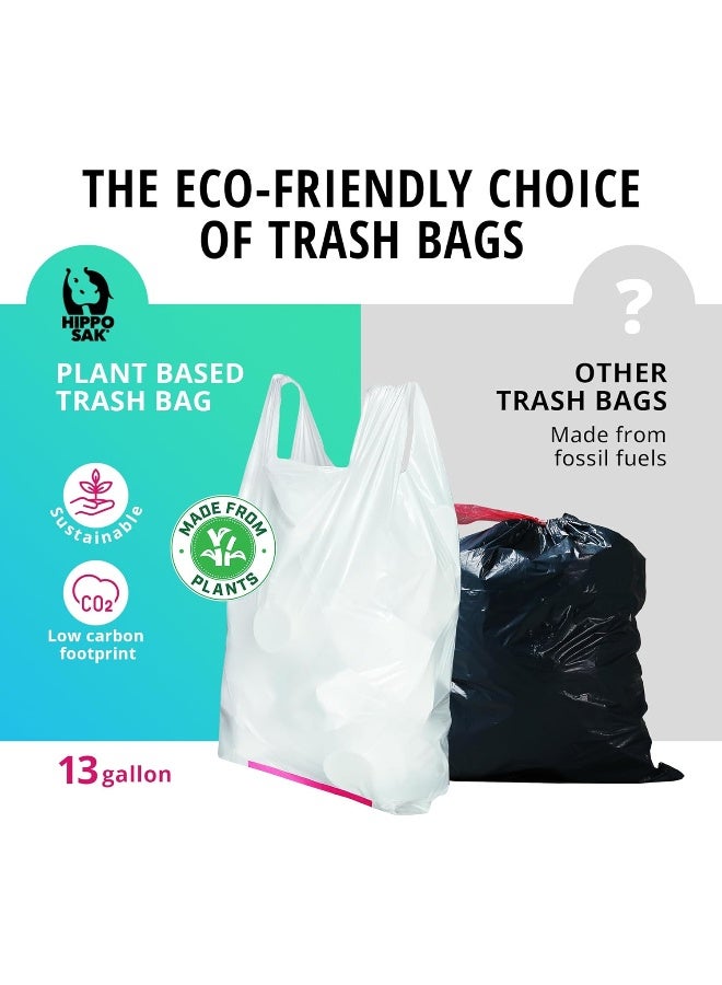 Hippo Sak Hippo Sak - Plant Based Tall Kitchen Garbage Bags with Ergonomic Handles - 13 Gallon Trash Bags - Recyclable & Eco Friendly - Super Strong and Leak Proof Tall Kitchen Trash Bags (90 Count) - Image 2