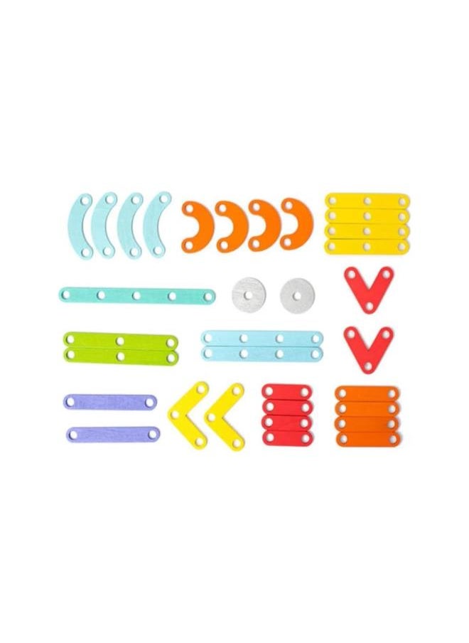 Generic - Montessori Pegboard Puzzle, Montessori Educational Wooden Puzzles Toys, Letter Construction Activity Set Educational Preschool Toys Shape Color Recognition Pegboard Set - Image 1
