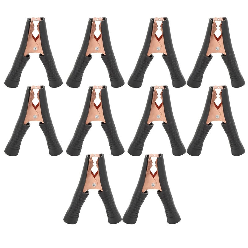 مشبك كابل البطارية الأسود 100 أمبير فتحة 20 ملم مجموعة مشابك اختبار خفيفة الوزن 10 قطع فولاذ بولي فينيل كلوريد مطلي بالنحاس - Image 1