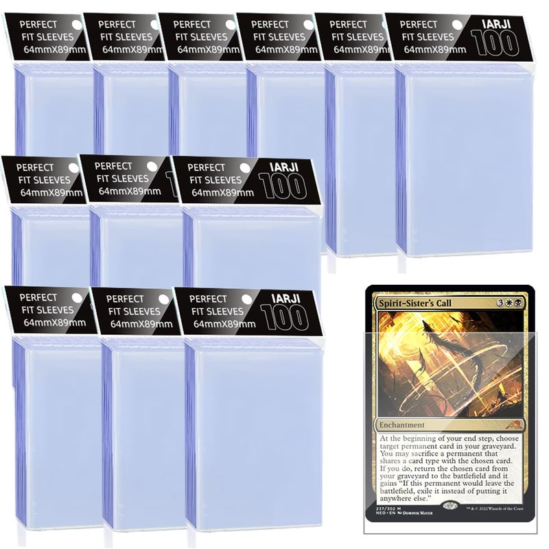 IARJI 1200ct Perfect Fit Sleeves, Perfect Fit Card Sleeves, Inner Sleeves MTG, Exact Fits Sleeve for Double-Sleeving, High Clarity Trading Card Sleeve for PKM, TCG, Gaming Cards - Image 1
