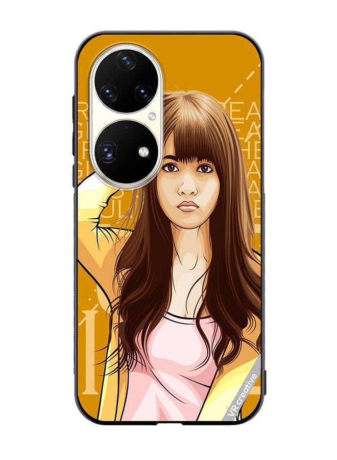 VR CREATIVE Protective Case Cover For Huawei P50 Pro Girl Posing Design Multicolour - Image 1