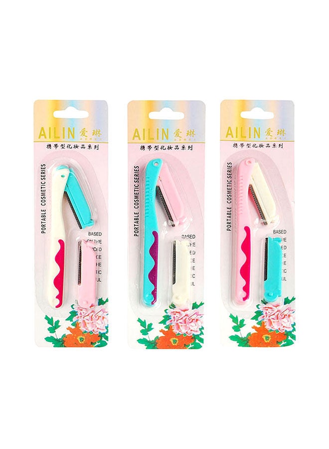 نيبمينينت طقم مبراة قابلة للطي لشفرة الحواجب مكون من 3 قطع متعدد الألوان