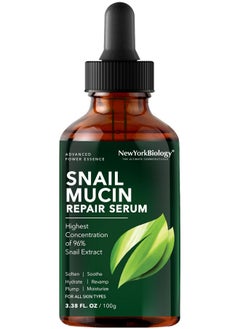 NEW YORK BIOLOGY THE ULTIMATE COSMECEUTICALS New York Biology 96% Korean Snail Mucin Serum for Face 3.38 Fl. oz 100 ml - Facial Skin Care Snail Mucin Moisturizer for Dry, Dull Skin and Wrinkles - Skin Care Hydrating Face Serum  - Image 2