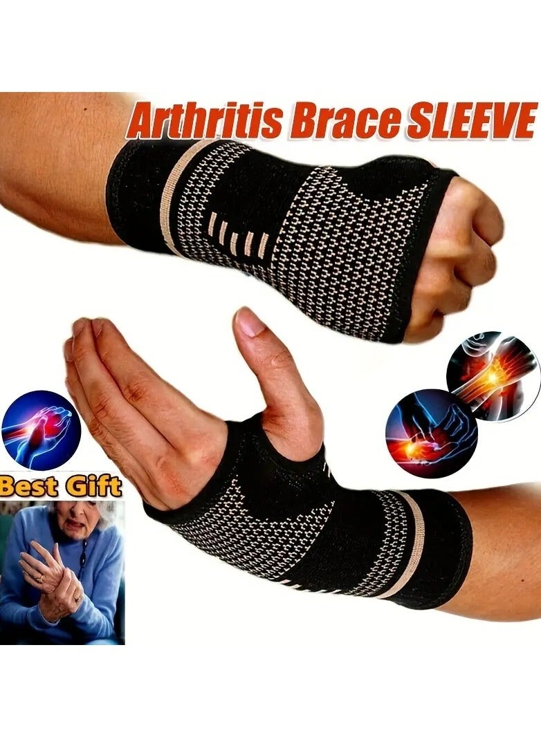 2pc Lifting Wrist Straps, Professional Wristband, Sports Compression Wrist Guard Arthritis Brace Sleeve, Supportive Elastic Palm Hand Glove - Image 1