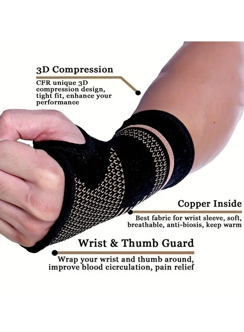 2pc Lifting Wrist Straps, Professional Wristband, Sports Compression Wrist Guard Arthritis Brace Sleeve, Supportive Elastic Palm Hand Glove - Image 3