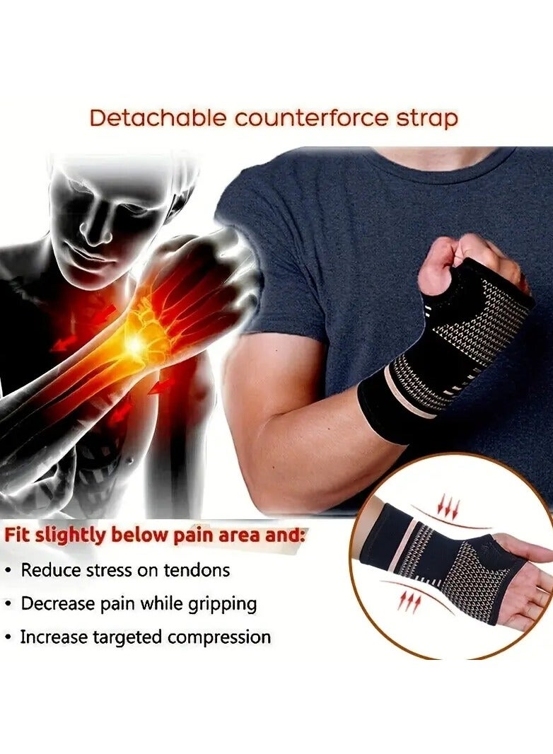 2pc Lifting Wrist Straps, Professional Wristband, Sports Compression Wrist Guard Arthritis Brace Sleeve, Supportive Elastic Palm Hand Glove - Image 4