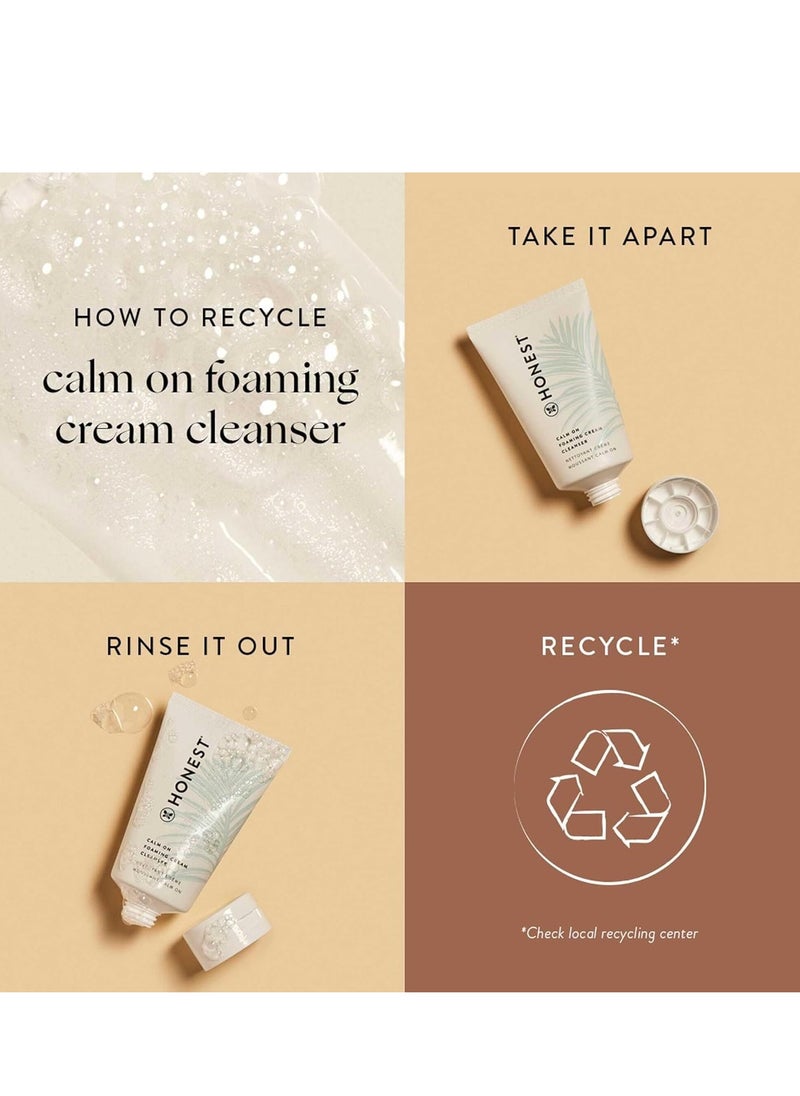 Honest - Honest Beauty Calm On Foaming Cream Cleanser for Sensitive Skin | Hyaluronic Acid + Calming Phyto-Blend | EWG Verified, Vegan + Cruelty Free | 4 fl oz - Image 1