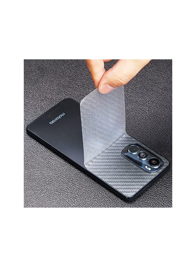 erorex Screen Protector For Motorola Edge 30 5G(6.5 Inches),With 2Pcs Tempered Glass,1Pc Camera Lens Protector,1Pc Backing Carbon Fiber Film[Fingerprint Reader,Easy To Install] - Image 4