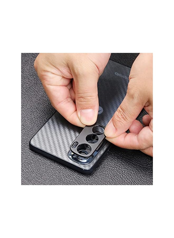 erorex Screen Protector For Motorola Edge 30 5G(6.5 Inches),With 2Pcs Tempered Glass,1Pc Camera Lens Protector,1Pc Backing Carbon Fiber Film[Fingerprint Reader,Easy To Install] - Image 5