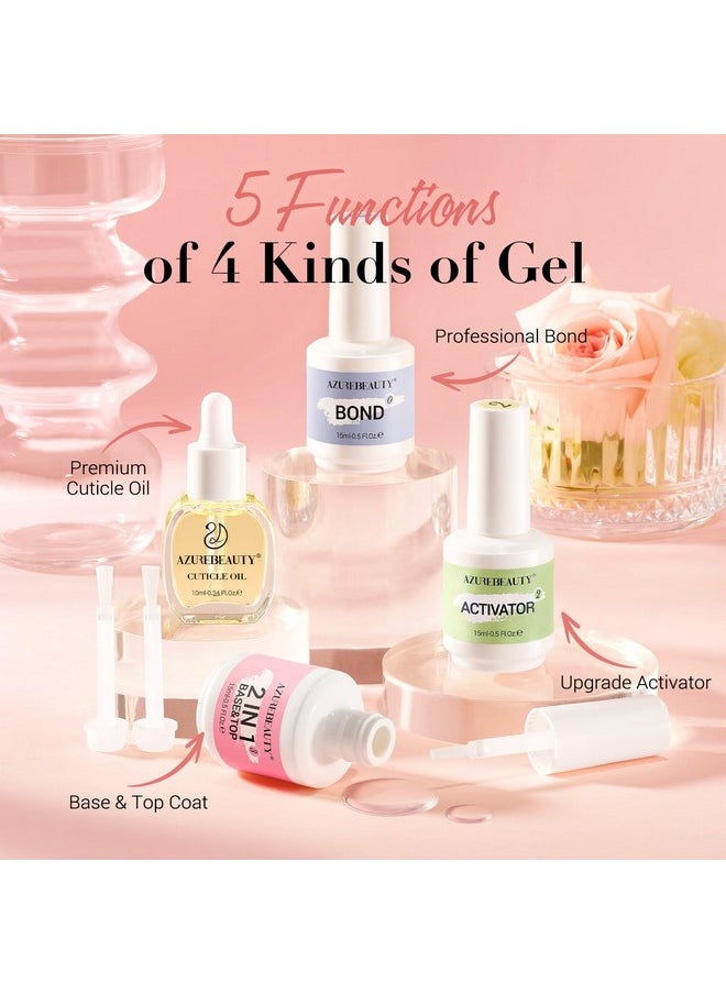 AZUREBEAUTY AZUREBEAUTY Dip Powder Liquid Set 15ml/0.5oz Nail Repair Cuticle Oil Dip Powder Base Top Coat with Activator, Bond, Cuticle Care for Dipping Powder Nail Kit, No Need Nail Lamp  - Image 2
