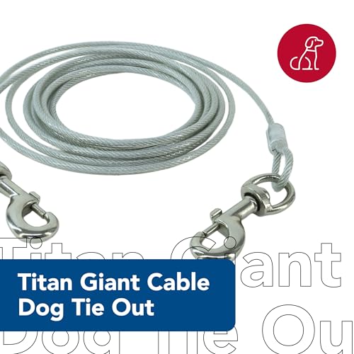 Coastal Pet Titan Giant Cable Dog Tie Out - Heavy-Duty Dog Tie Out Cable - Cable Tie Out for Dogs up to 150 lbs - Rust-Resistant Pet Tie Out Cable - Quality Dog Supplies - 15' - Image 2
