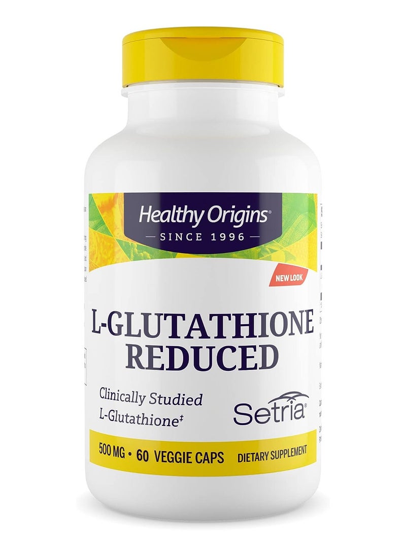 Healthy Origins Reduced (Setria) Clinically Studied L-Glutathione 500 mg - 60 Veggie Capsules  - Image 1