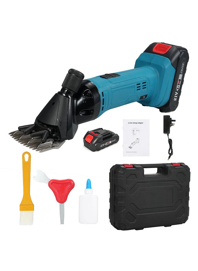 Generic Electric Sheep Shears 500W 2400RPM Professional Rechargeable Shearing Clipper 21V with 6 Speed for Shaving Fur Wool in Sheep Goat Cattle and Other Farm Livestock with 2 Lithium Batteries  - Image 1